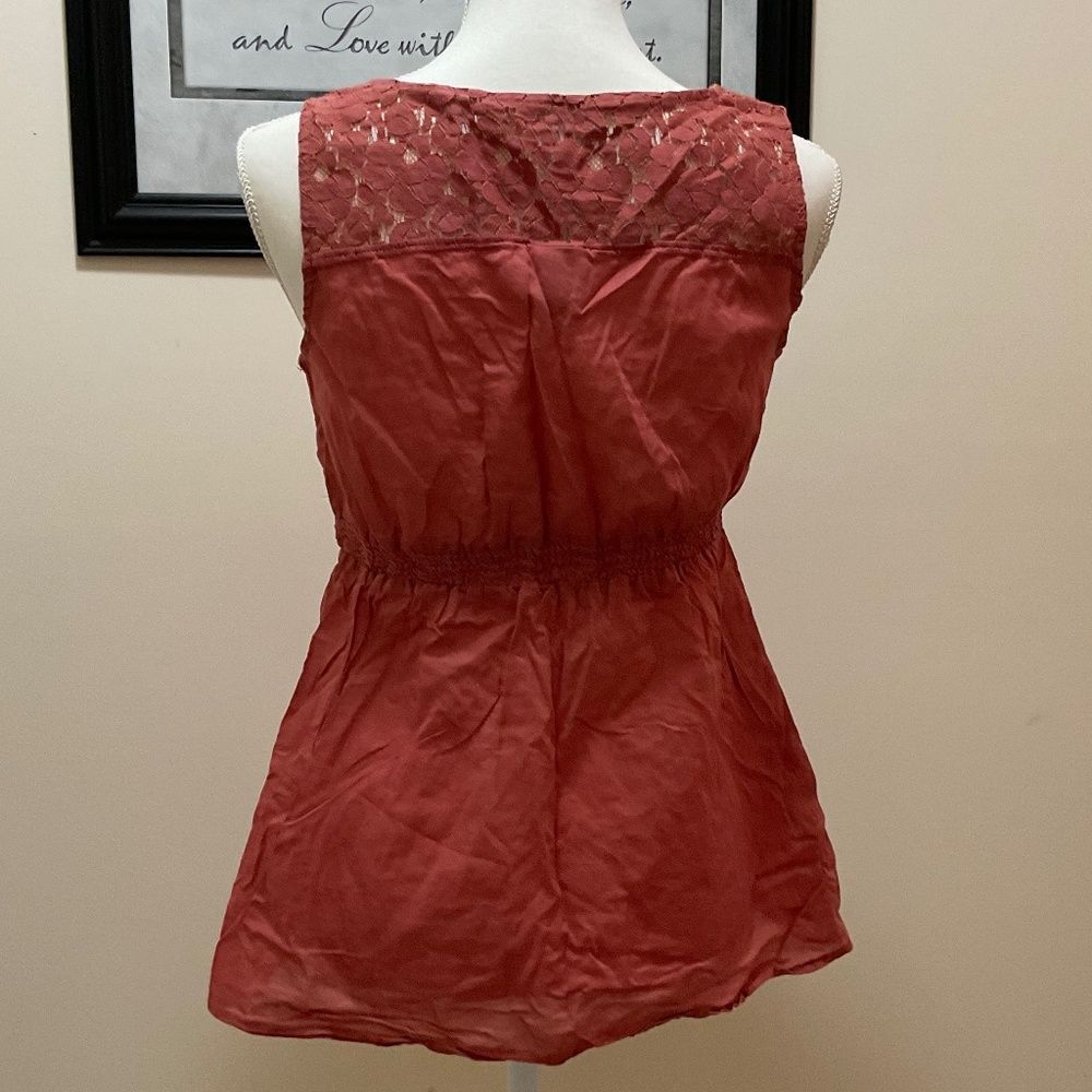 Women's Sleeveless V-Neck Top - Rust - Picture 2 of 9